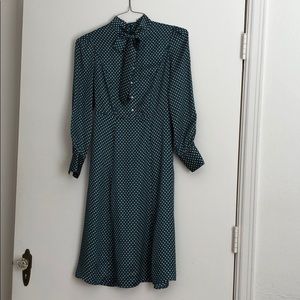 Kate Middleton Style Green Polka Dot Dress